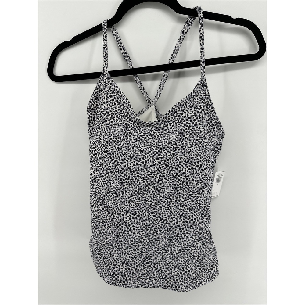 Old Navy Active Black White Gray Built In Bra Powersoft Yoga Run Workout Tank XS